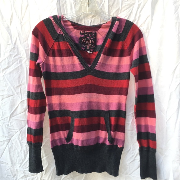 Striped Sweater Pink Striped Y2K Hoodie Sweater Y2K Sweater 10% Cashmere Sweater - Picture 6 of 7